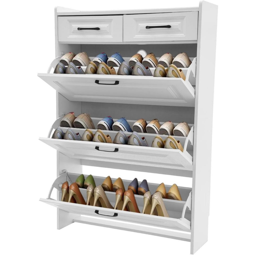 Armoire gris clair 2 tiroirs etageres reglables pour le salon