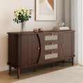 Buffet marron, contemporain, pour salle a manger, rangement malin