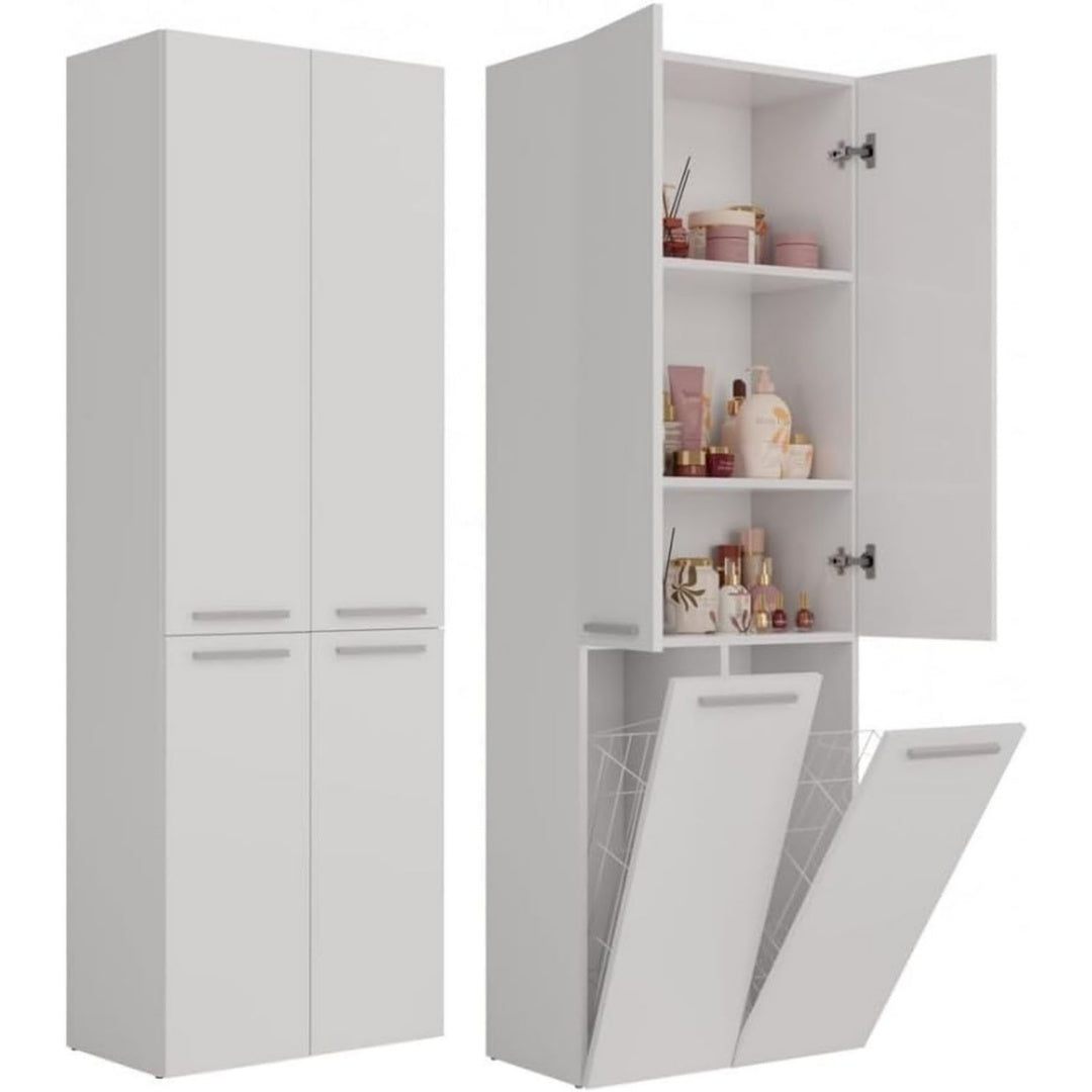 Colonne de rangement compacte 60 x 30 cm gris clair