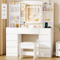 Table de maquillage gris clair avec 9 tiroirs