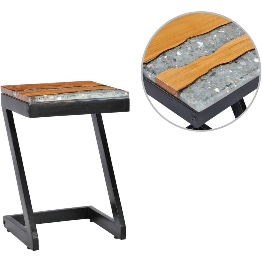 Table basse gris fonce 30 x 30 x 50 cm pour interieur