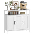 Buffet gris clair en MDF, design industriel, rangement optimise