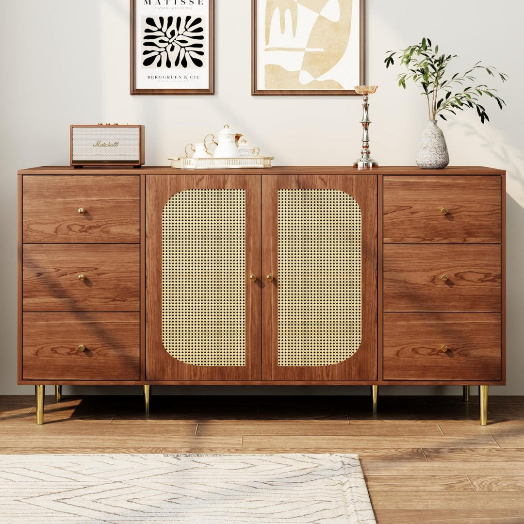 Commode compacte 160 cm de large marron