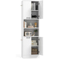 Pratique buffet gris clair en acier avec 4 portes