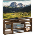 Console TV bordeaux en bois, rangement pour chambre