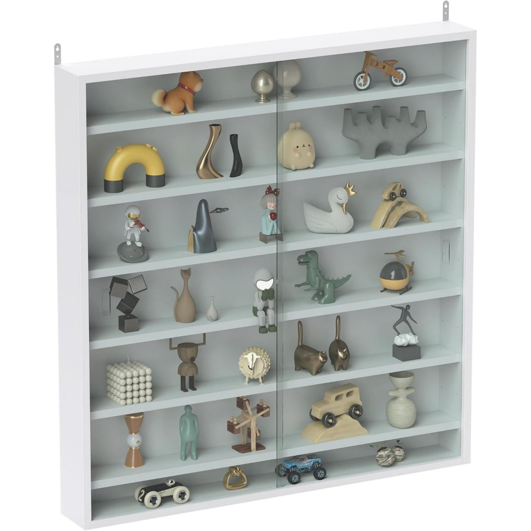 Style Contemporain, vitrine gris (80 x 9.5 x 83 cm)