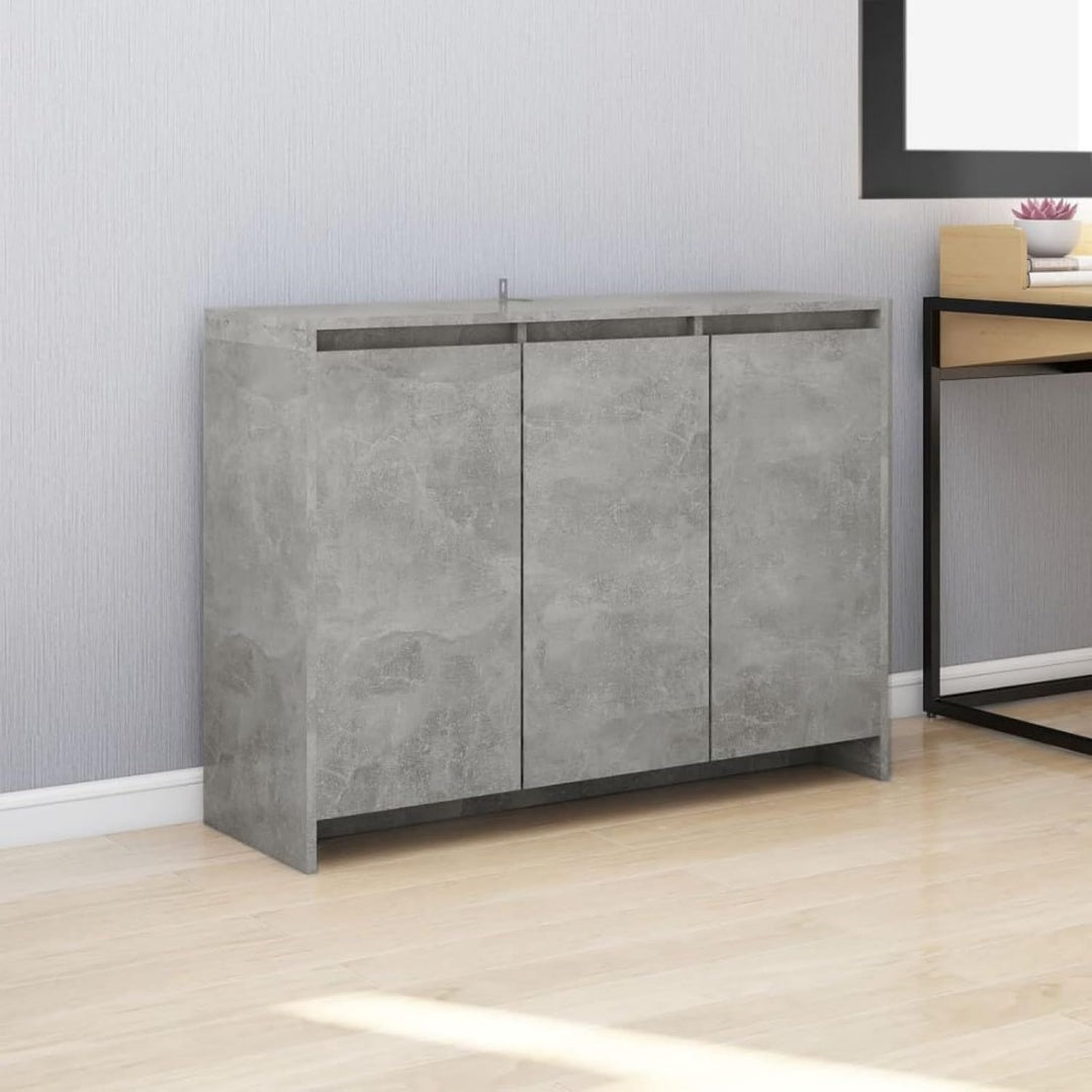 Buffet de rangement gris 3 portes 102 x 33 x 75 cm