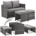 Ensemble de terrasse gris fonce acier 110 cm, rangement design moderne