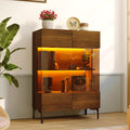 Buffet marron, trois etageres, contemporain, espace organise