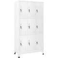 Rangement gris clair avec 9 portes 90 x 45 x 180 cm