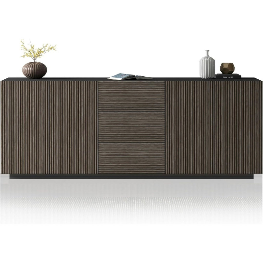 Buffet 220.1 cm de large gris fonce
