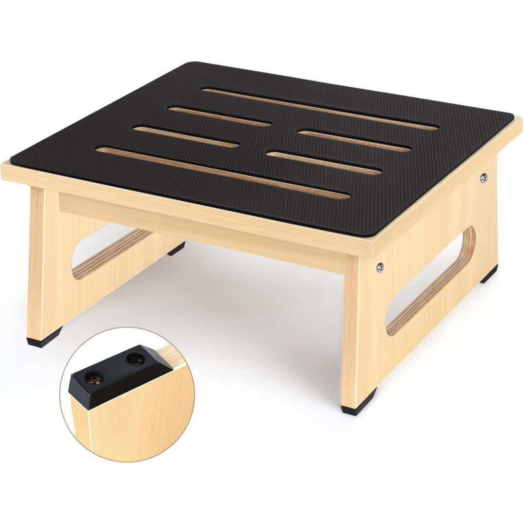 Marchepied pliable marron finition bois