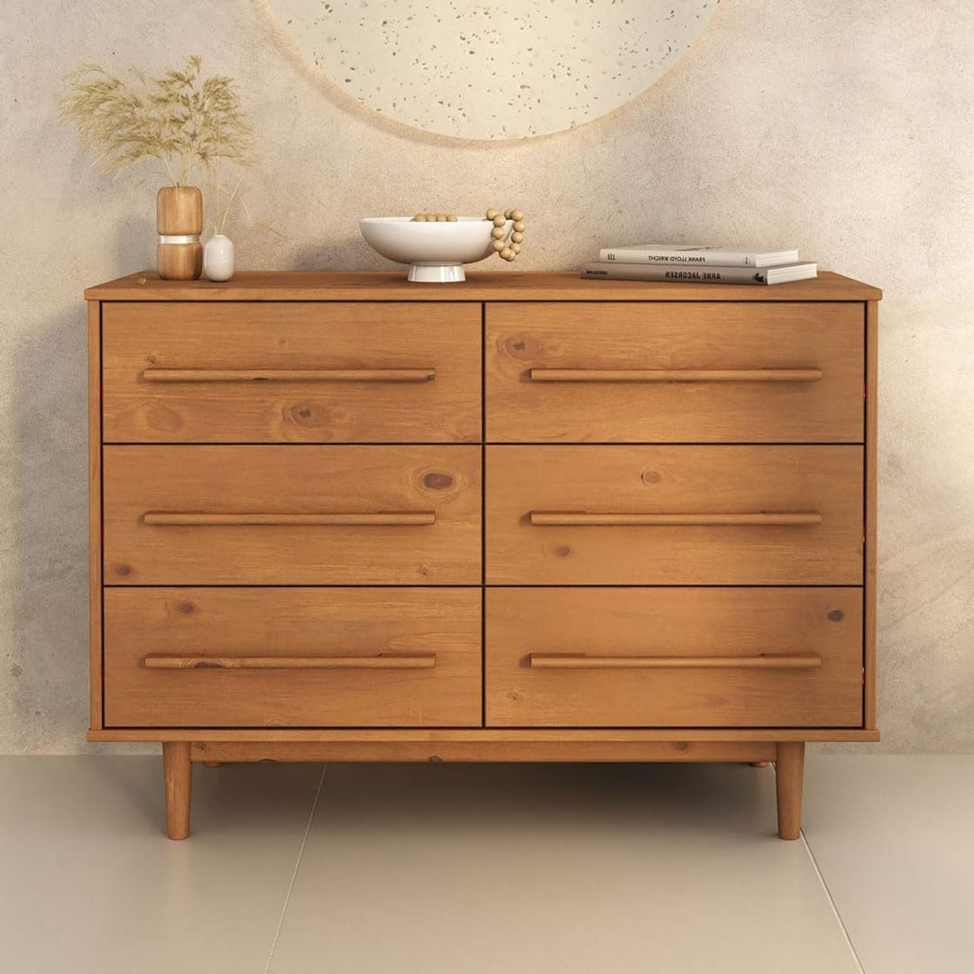 Commode marron pour coin nuit 6 tiroirs