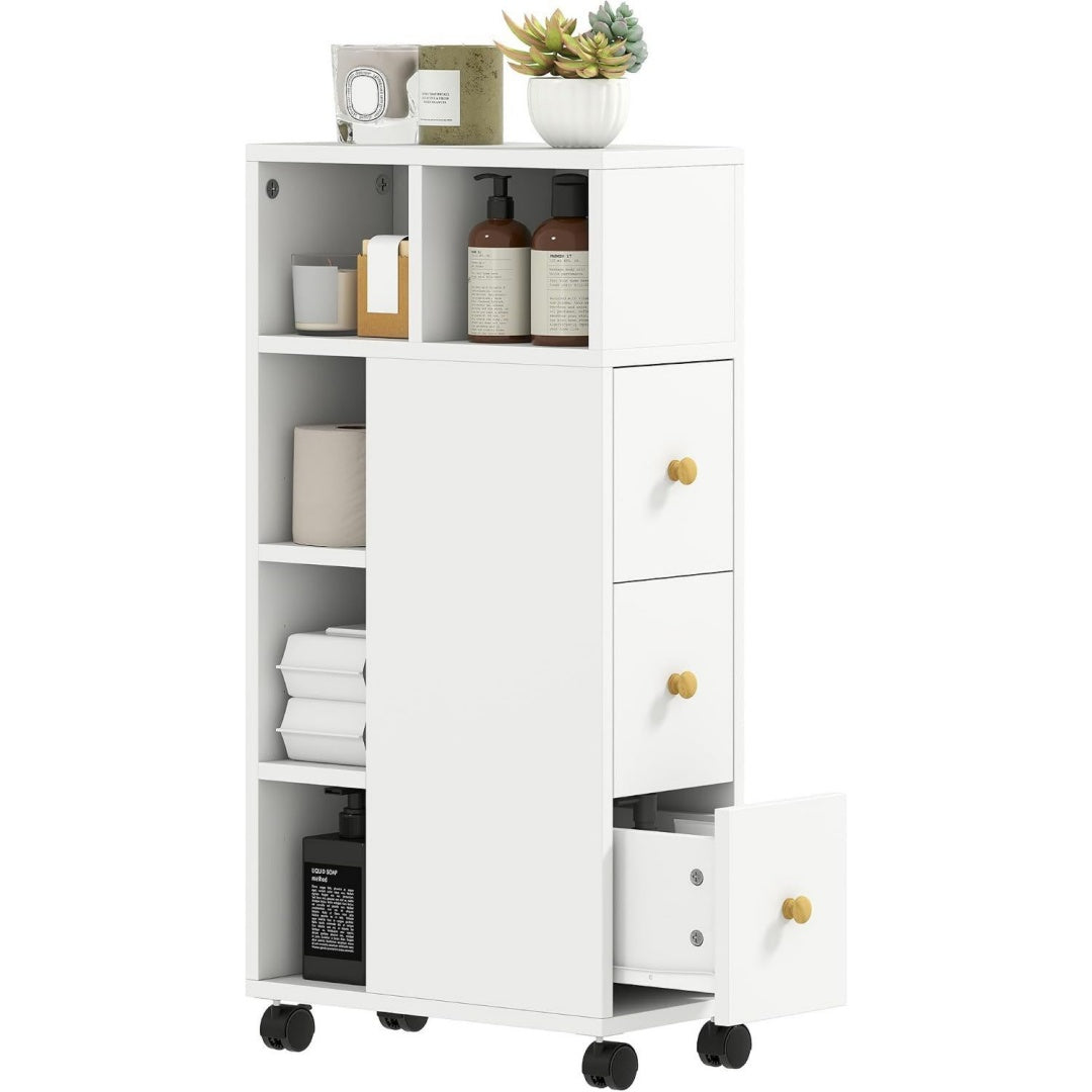 Colonne de rangement gris clair chaleureux moderne 20 x 40 x 80 cm