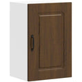 Armoire colonne marron en hevea, style contemporain, rangement spacieux