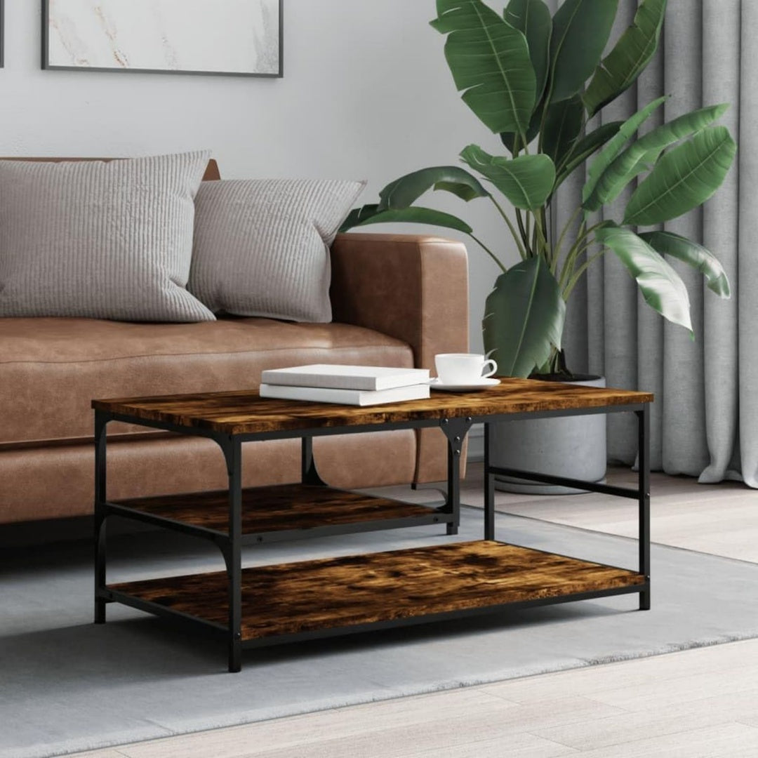 Table basse gris 90 x 49 x 40 cm elegant