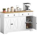 Buffet style industriel gris clair 2 etageres, bois ingenierie durable
