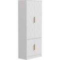 Credence gris clair 5 etageres, design moderne MDF pour salon