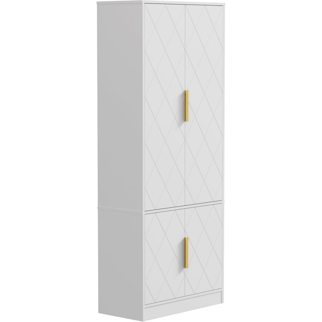 Credence gris clair 5 etageres, design moderne MDF pour salon