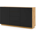 Commode marron 2 portes 4 tiroirs