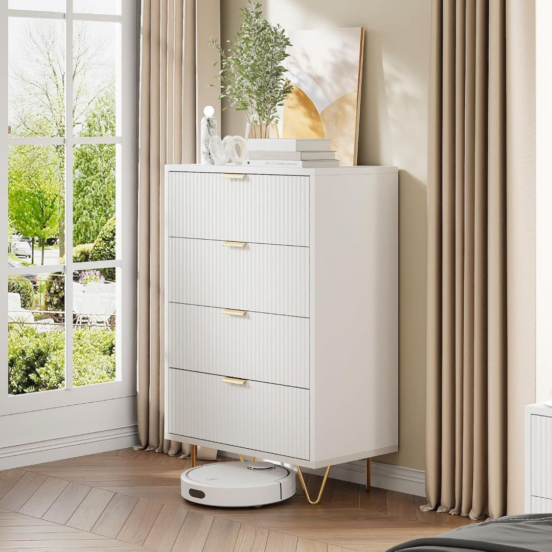 Commode gris clair, contemporain, polyvalent et elegant