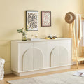 Buffet gris clair materiau durable, 160 cm de large a 4 portes