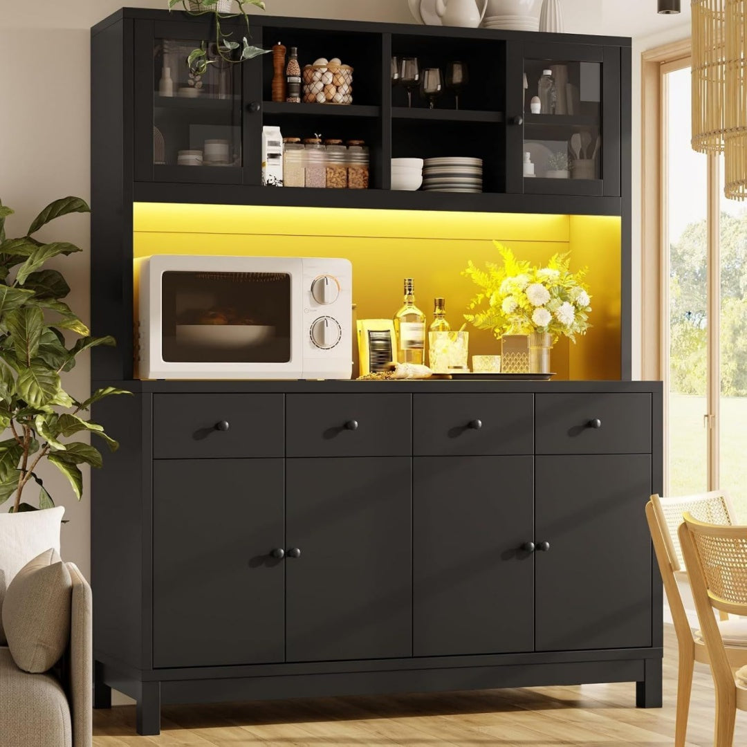 Buffet noir authentique contemporain 140 x 38.5 x 180 cm