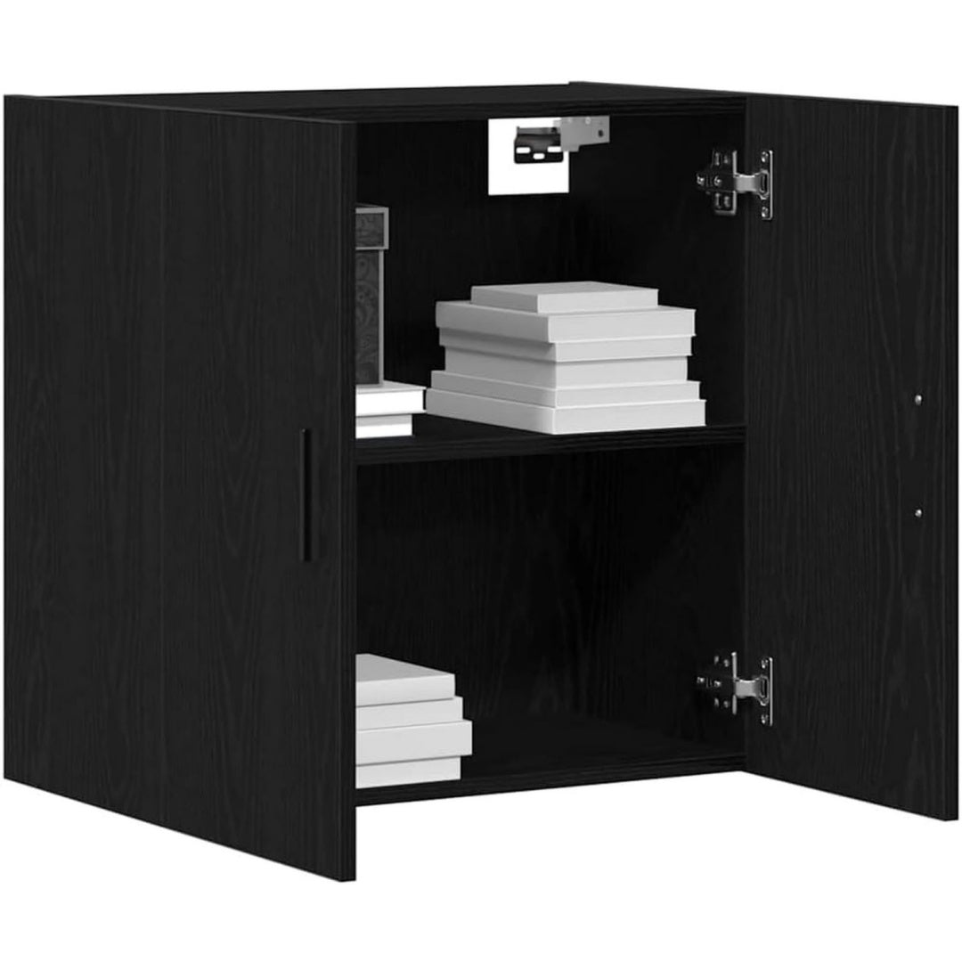 Meuble de salon noir avec installation murale 2 etageres