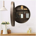 Armoire a miroir design contemporain, teinte gris clair finition bois