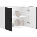 Raffine salon, rangement haut gris en bois
