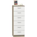 Commode gris clair avec 6 tiroirs 40 x 40 x 140 cm
