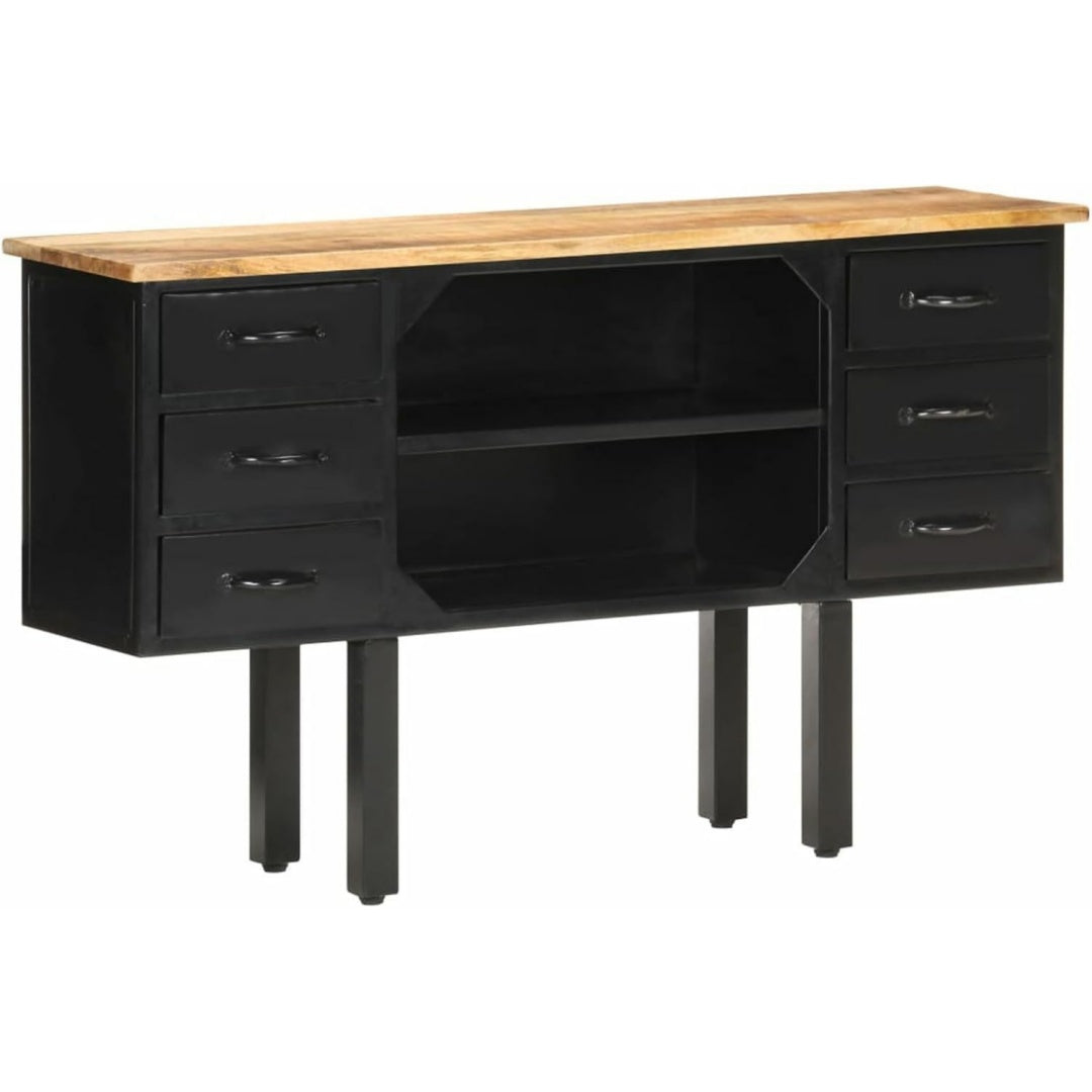 Buffet d'amenagement en bois massif style industriel
