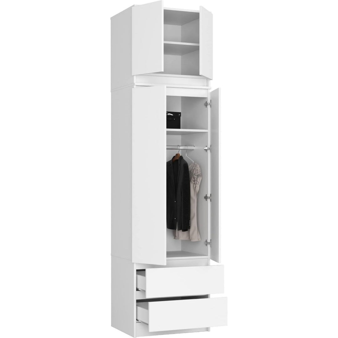 Armoire large 51 x 234 cm structure metallique gris clair